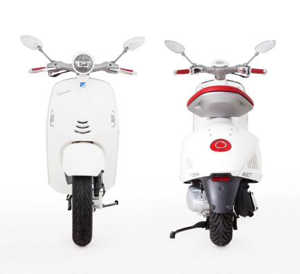 Istanbul, Turkey - August 22, 2013: A Vespa 946 Motorcycle is produced by Piaggio & Co. S.p.A. in Italy. This Vespa 946 motorcycle has 150cc engine, traction control system and ABS brakes. Also this Vespa 946 is produced as handmade. 