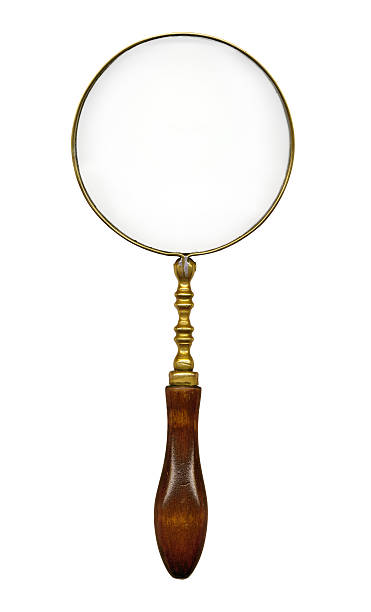 old magnifying glass vintage magnifying glass isolated on white background vintage decorative magnifying glass stock pictures, royalty-free photos & images