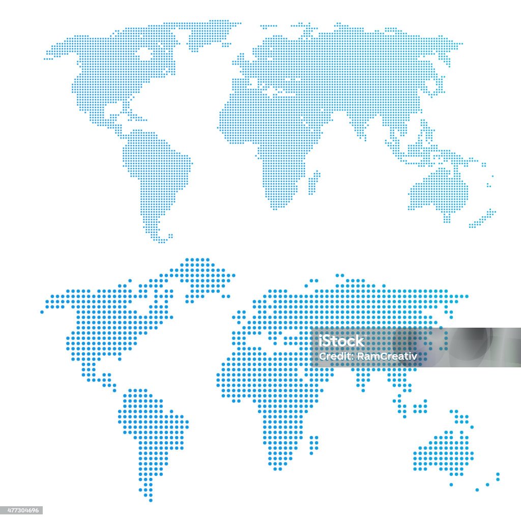 World map in dots, blue color. World Map stock vector