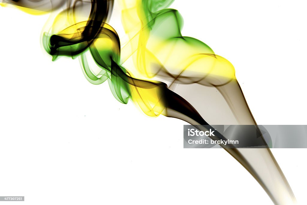 jamaican flag on smoke Flag of jamaica waving on smoke Jamaican Flag Stock Photo