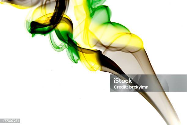 Jamaican Flag On Smoke Stock Photo - Download Image Now - Jamaican Flag, Flowing Water, Jamaica