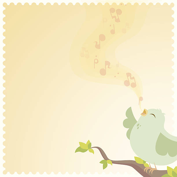 鳥の歌 - bird singing music pattern点のイラスト素材／クリップアート素材／マンガ素材／アイコン素材