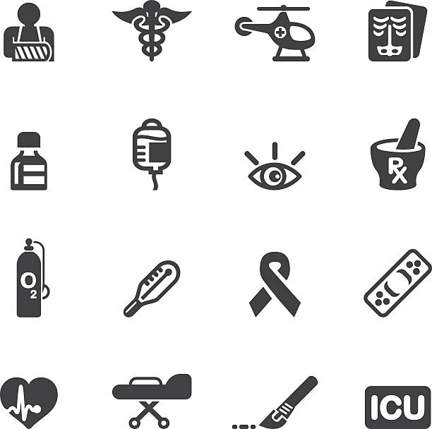 Medicine and Healthcare Silhouette icons 2 Medicine and Healthcare Silhouette icons 2 oxygen icon stock illustrations
