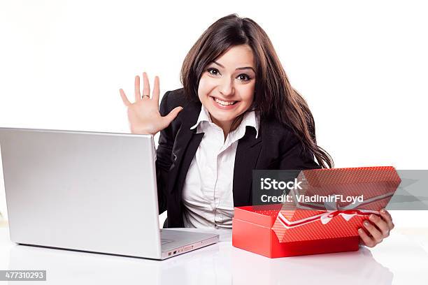 Gift On The Desk Stock Photo - Download Image Now - Adult, Adults Only, Beautiful People