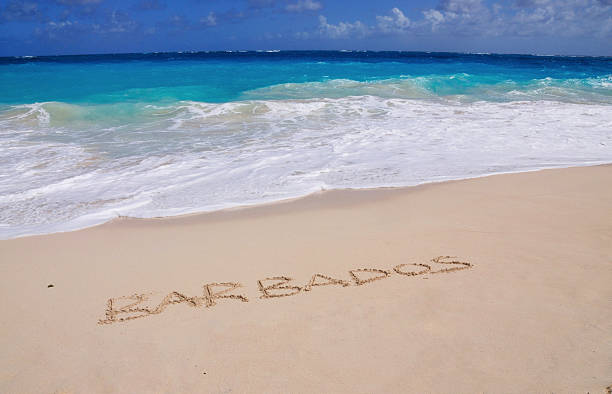 istock Barbados Inscribed on the beach 477310625