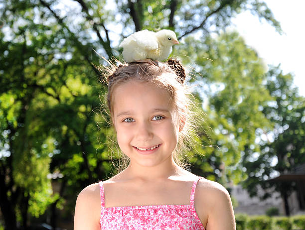 istock Little girl with a chicken 477310701