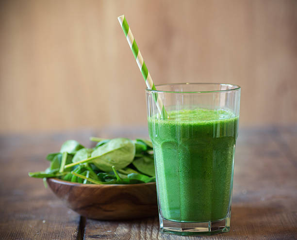 Spinach smoothie stock photo