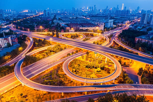 istock overpass closeup on the junction at night 477312570