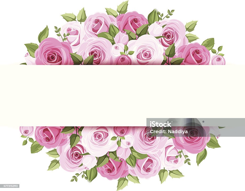 Background with pink roses. Vector eps-10. Vector background with pink roses and leaves. Arrangement stock vector