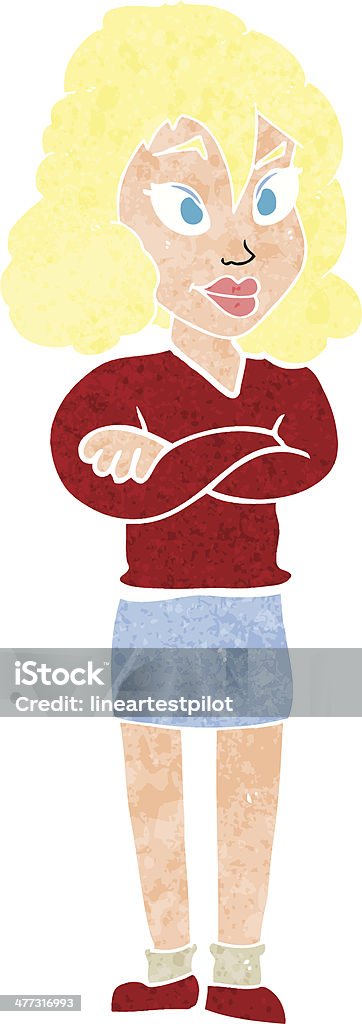 cartoon woman with crossed arms Adult stock vector