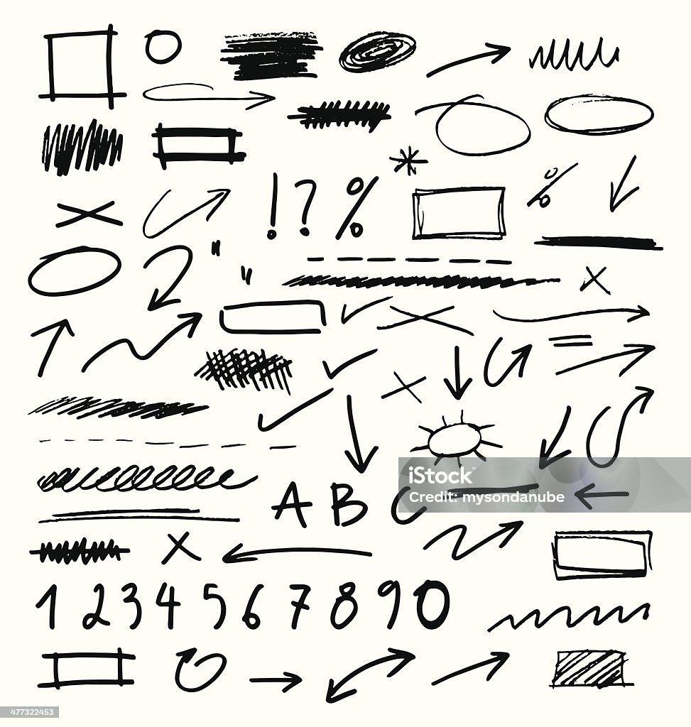 Hand Drawn Design Elements Collection Doodle stock vector