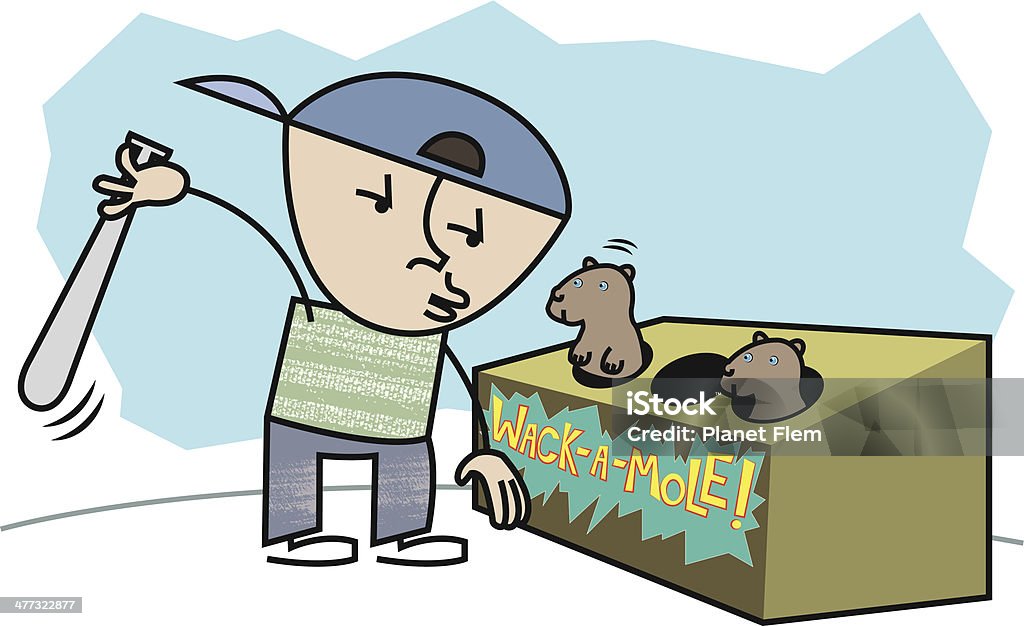 Wack-a-mole! - Lizenzfrei Maulwurf Vektorgrafik