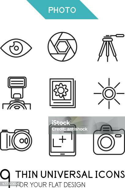 Raccolta Di Foto Alla Moda Sottili Icone Di Linea - Immagini vettoriali stock e altre immagini di Accendino - Accendino, Affari, Applicazione mobile