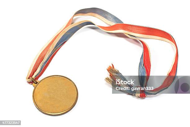 Vintage Gold Sport Medal Isolated On White Stock Photo - Download Image Now - Achievement, Arranging, Athlete