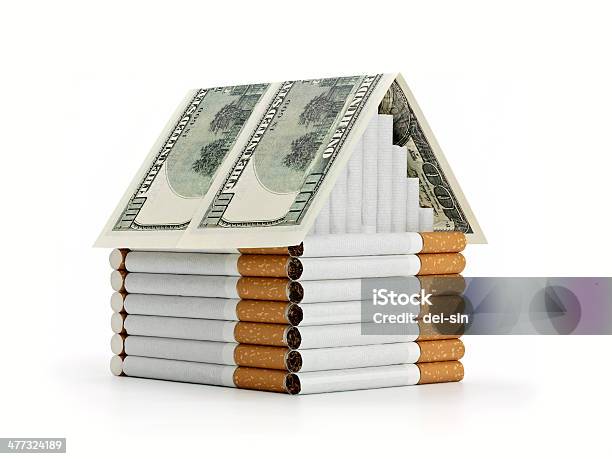 O Cigarro Casa E Lembrança De Dólares - Fotografias de stock e mais imagens de Ampliação - Ampliação, Arquitetura, Casa