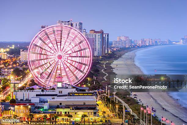 Myrtle Beach Skyline Stock Photo - Download Image Now - Myrtle Beach, South Carolina, Ferris Wheel