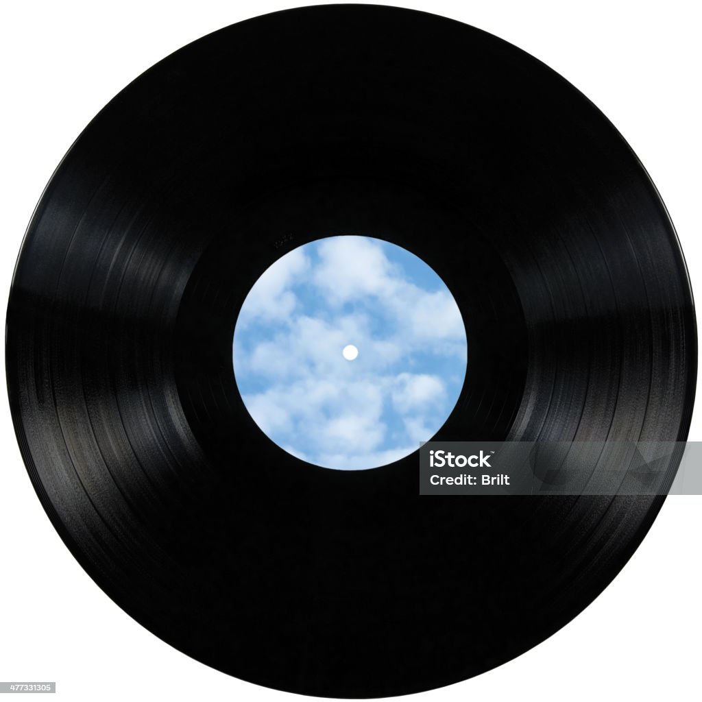 Disco de vinil preto com álbum isolado de disco; Tocar o Disco - Royalty-free Analógico Foto de stock