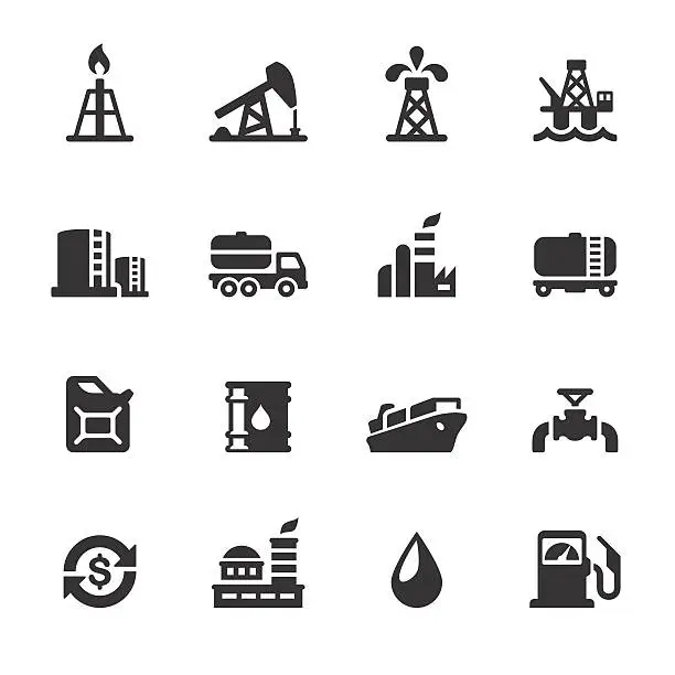 Vector illustration of Soulico icons - Oil Industry