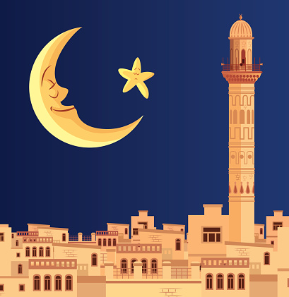 Vector Mosque and Night