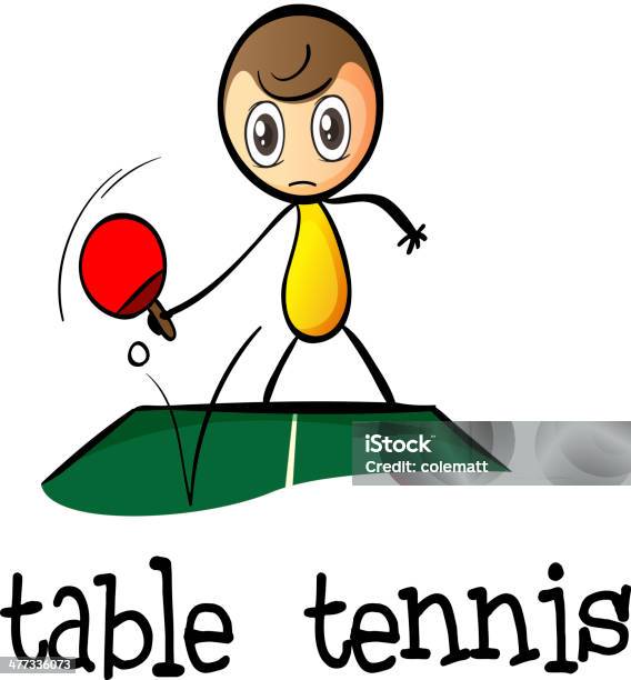 Stickman Spielt Tischtennis Stock Vektor Art und mehr Bilder von Aktivitäten und Sport - Aktivitäten und Sport, Badmintonschläger, Bildhintergrund
