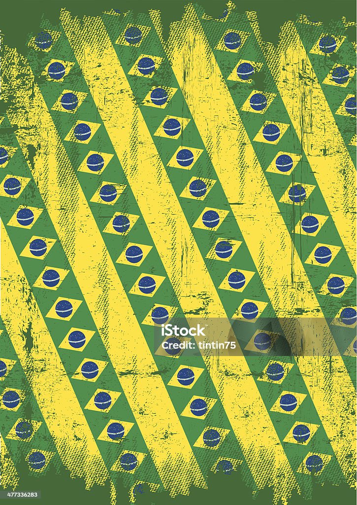 Fondo Grunge brasileño - arte vectorial de Bandera brasileña libre de derechos