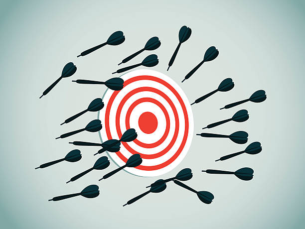 ilustraciones, imágenes clip art, dibujos animados e iconos de stock de perdido su objetivo - dartboard darts arrow sign target