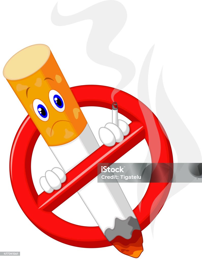 Nie palić kreskówka, symbol - Grafika wektorowa royalty-free (Cygaro)