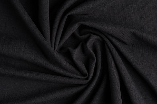 istock Spiral folds on black cloth 477343503