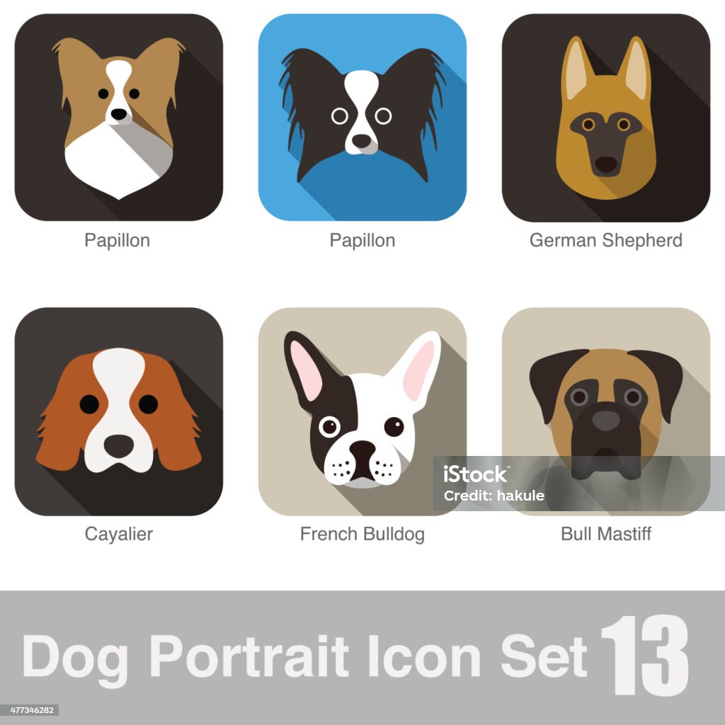 Dog, animal face character icon series Dog, animal face character icon design set Dog stock vector