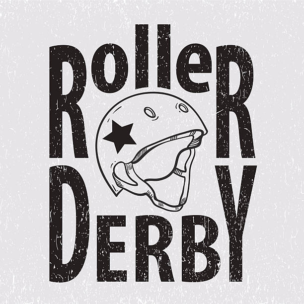 Roller derby helmet typography, t-shirt graphics, vectors vector art illustration