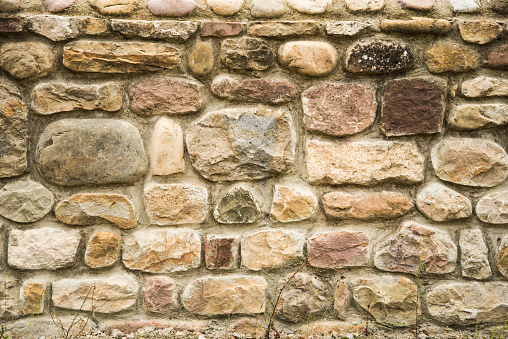 A texture of a rustic stone wall