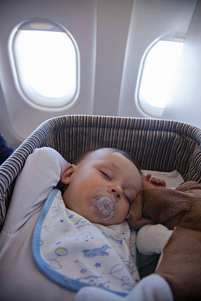 istock Baby Boy Sleeping In Bassinet On Airplane 477350634