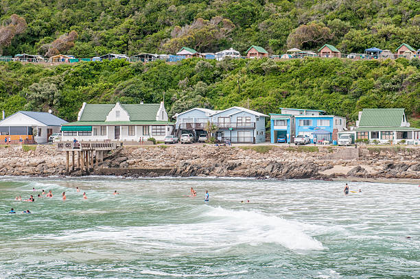 Victoria Bay George, South Africa - January 4, 2015: Unidentified people, holiday homes and a caravan park at Victoria Bay, South Africa george south africa stock pictures, royalty-free photos & images