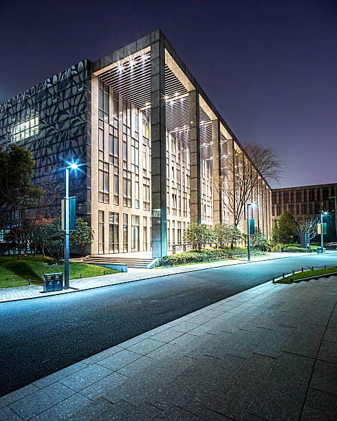 istock The night scene of modern office building 477356697