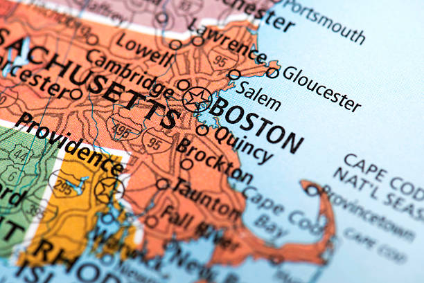istock Map of Boston, Massachusetts State in USA 477357250