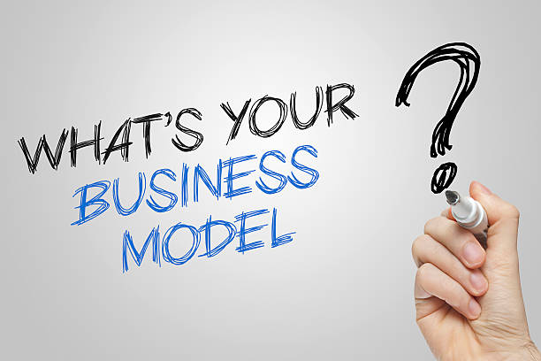 istock Hand writing what's your business model 477357586
