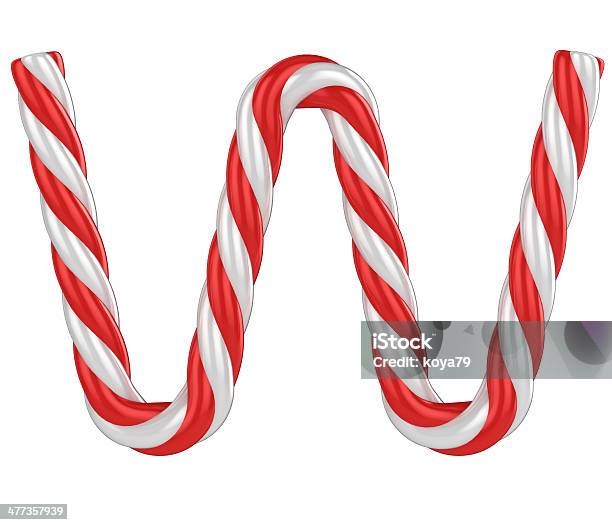 Candy Cane Font Letter W Stock Photo - Download Image Now - Candy Cane, Typescript, Abstract