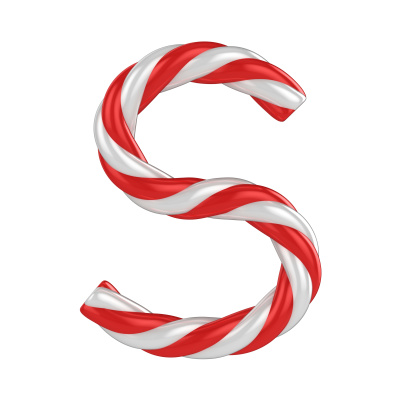 candy cane font - letter S