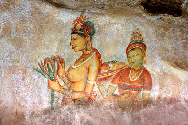 affreschi di roccia di sigiriya leone, - buddhism sigiriya old famous place foto e immagini stock