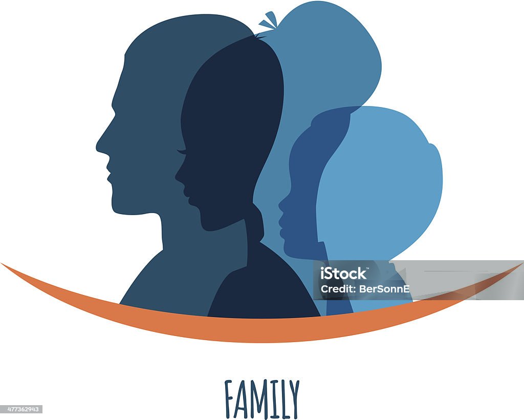 Iconos de familiares - arte vectorial de Perfil - Vista de costado libre de derechos