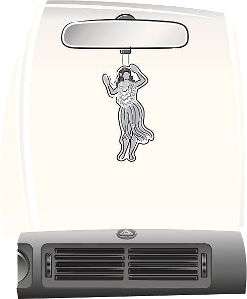 ilustraciones, imágenes clip art, dibujos animados e iconos de stock de freshener de hula - car freshner