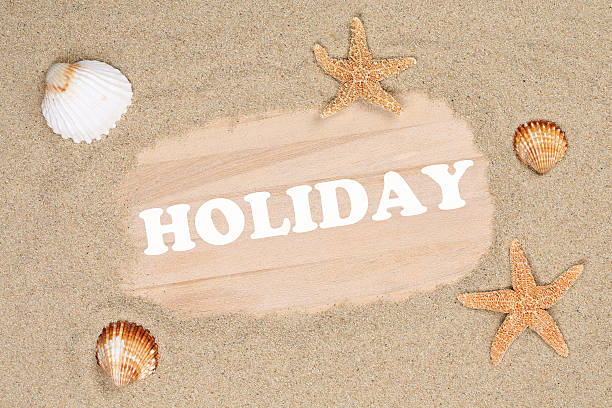 istock Beach scene in summer holiday with sand, sea shells stars 477365302