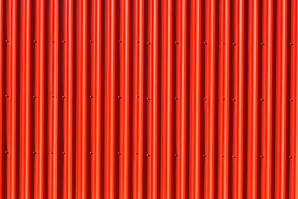 istock Vibrant red Aluminum Siding - vertical 477372646