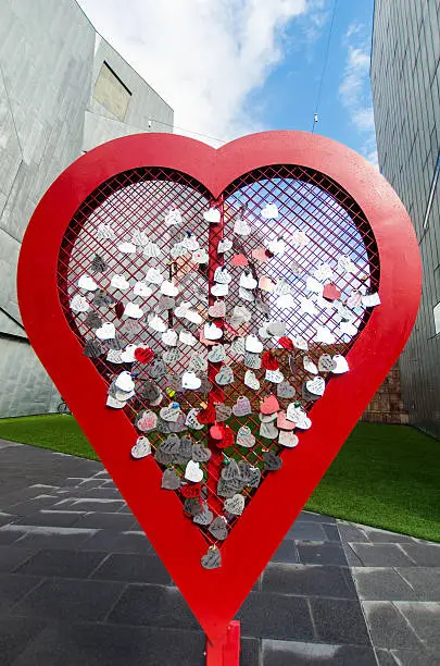 Photo of Hearts pinned on a heart