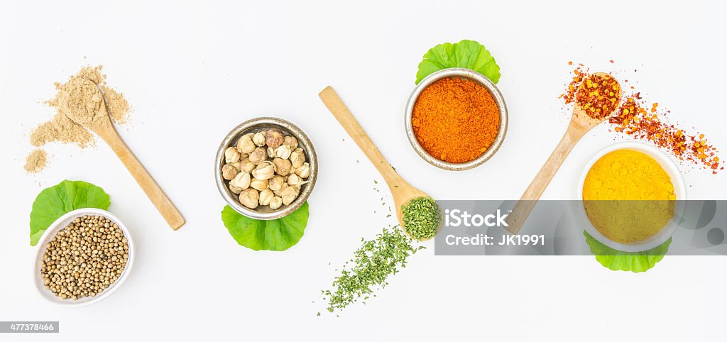 Mix spices on white background. Mix spices on white background for decorate project. 2015 Stock Photo