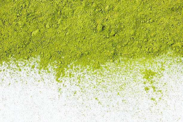border of powdered green tea