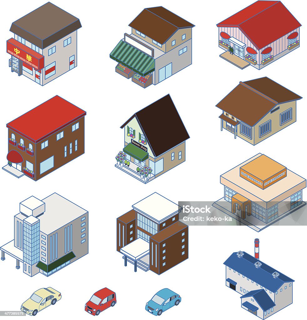 Various Building Solid Figure Stock Illustration - Download Image Now ...