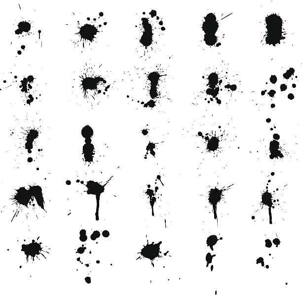 Ink Splatters 25 high detail paint splats great for spray paint or dripped paint effects. CS5 Illustrator file and high-resolution jpg included as well. splattered stock illustrations