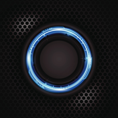 Vector Background Technology Circle Button Concept And Steel Texture ...