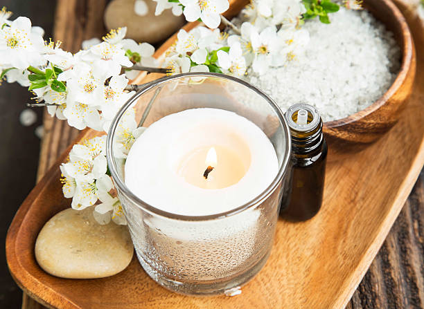 istock Scent Candle,Flowers and Essence Spa and Aromatherapy Setting 477396726